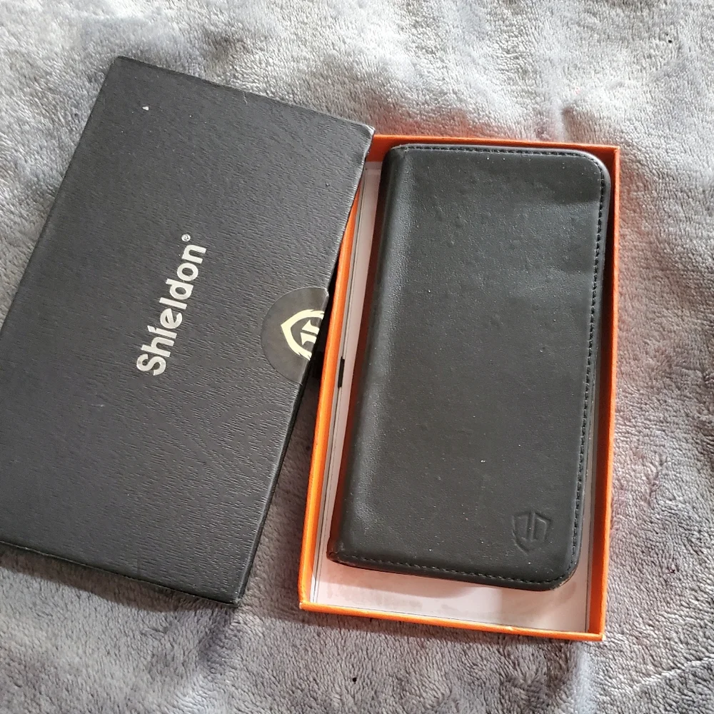 SHIELDON Case for iPhone 13 Pro Max 5G, Genuine Leather Wallet Case